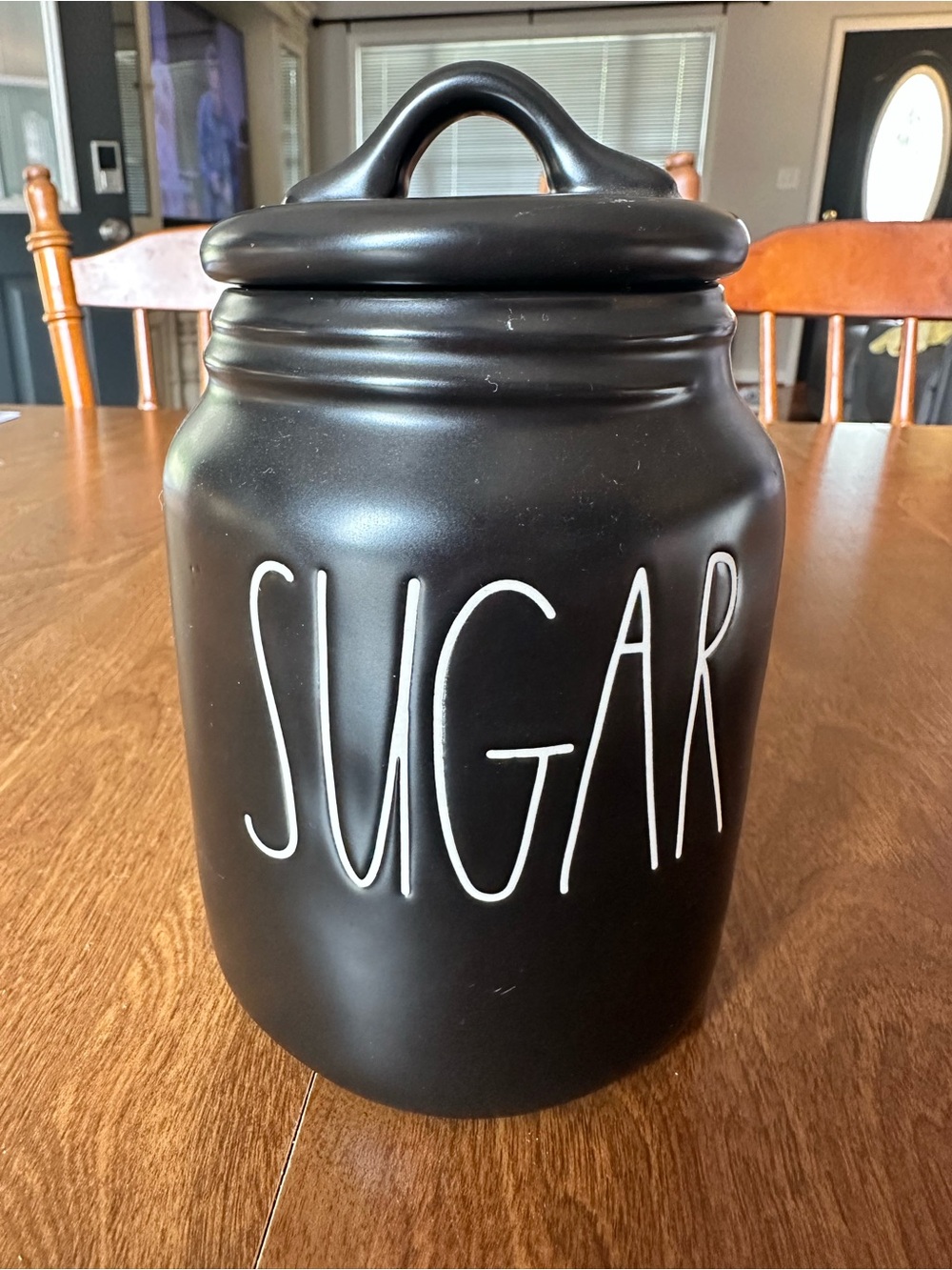 Rae Dunn Black SUGAR Canister